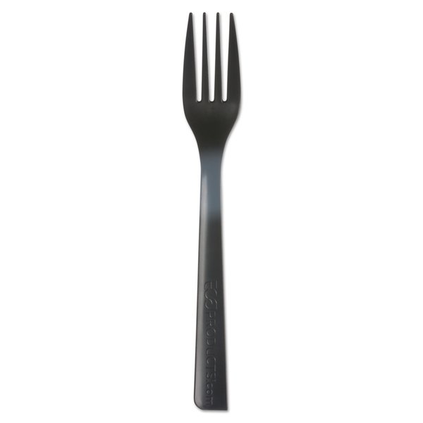Eco-Products Disposable Recycled Fork 6" Black, Pk1000,  EP-S112